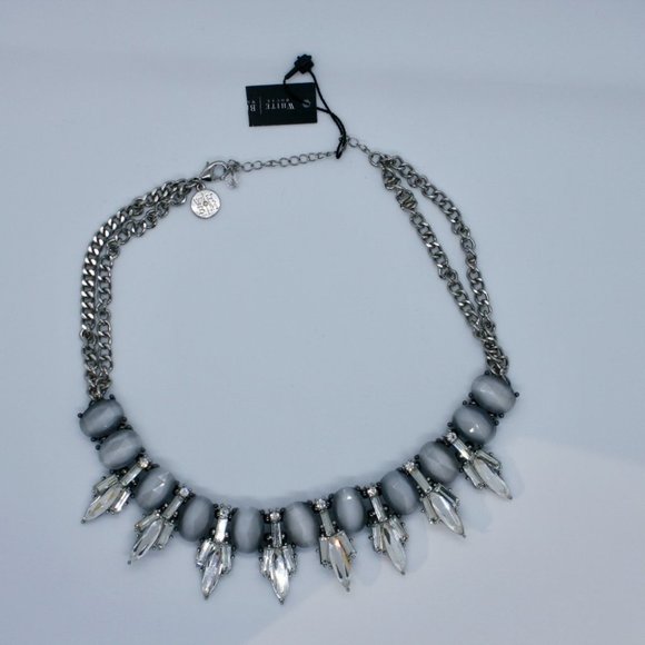 WH/BM Cat-Eye Crystal Spike Short Necklace - Picture 3 of 14